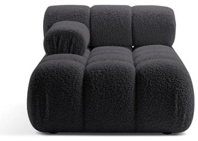 Antracytowy moduł sofy z materiału bouclé (lewostronny) Bellis – Micadoni Home