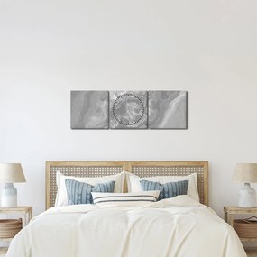 Obraz - Marmur w czerni i bieli (z zegarem) (90x30 cm)