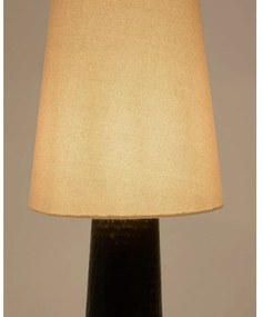 Czarno-kremowa lampa stojąca z tekstylnym kloszem (wysokość 129 cm) Senni – Kave Home