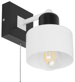 Biało-czarny kinkiet LED SHWD-WE10x10SC jednopunktowy z litego drewna