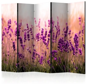 Parawan jednostronny Kwiaty 225x172 cm 5-częściowy różowy ARTGEIST B
