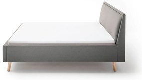 Jasnoszare tapicerowane łóżko dwuosobowe 160x200 cm Frieda – Meise Möbel