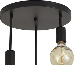 Nowoczesna lampa sufitowa czarna 3-światłowa - Facil