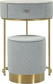 Stolik Nocny VKH757, Niebieski, 52x52x70 cm, Kendra Home