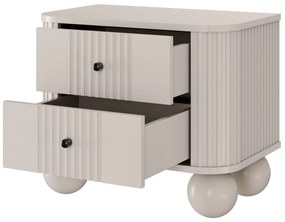 Zestaw szafek nocnych Vesper 56 cm - kaszmir / czarne uchwyty / nogi kule