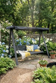 Huśtawka ogrodowa z daszkiem szara T8-P07