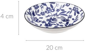 Głęboki talerz do zupy z porcelany MARIA, wzór w kwiaty, Ø 20 cm
