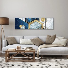Obraz - Marmurowe sześciokąty (170x50 cm)