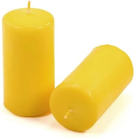 Zestaw świec filarowych, 10 cm, Ø 5 cm, żółte, 8 szt.
