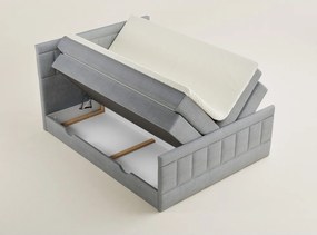 Szare łóżko kontynentalne ze schowkiem 160x200 cm Caya – Maison de Rêve