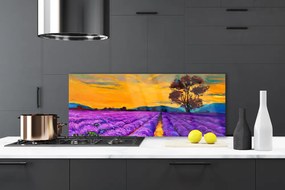 Szkło do Kuchni na Ścianę Rozległe Pole Pod Niebem