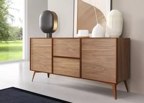 Komoda Mavel 164 cm – nowoczesna, 2 drzwi, 2 szuflady, drewno + metal, styl industrialny