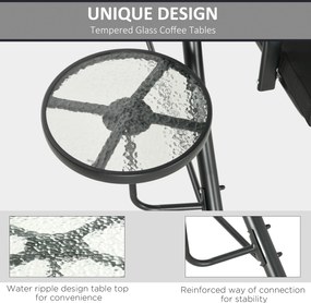 Outsunny Huśtawka Hollywood, Ławka Huśtawkowa, 3-osobowa Huśtawka Ogrodowa z Regulowanym Daszkiem, 278 x 125 x 177 cm, Czarna