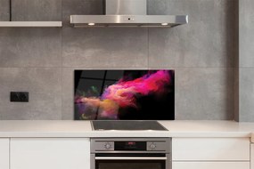 Panel szklany do Kuchni Różowa Geometria Fraktalna