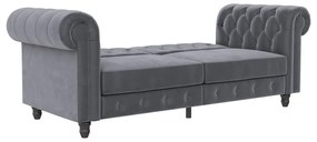 Ciemnoszara aksamitna rozkładana sofa 236 cm Felix – Støraa