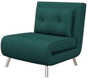 HOMCOM Sofa rozkładana ciemnozielona funkcja łóżka praktyczny składany fotel do spania stylowy design | Aosom PL