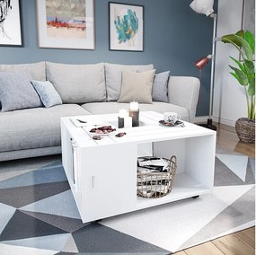 Stolik kawowy biały 80x80x43 anton