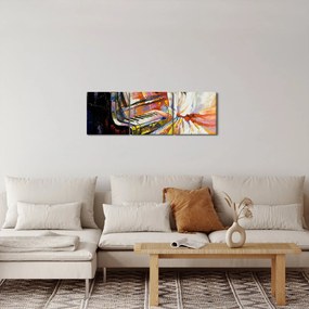 Obraz - Kobieta grająca na pianinie (z zegarem) (90x30 cm)