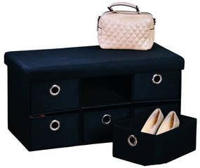 Kesper 15954 Komoda tapicerowana 6 przegródek,czarna, 76 x 38 x 38 cm