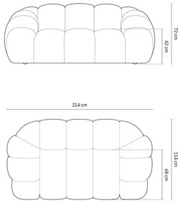 Jasnozielona sofa 214 cm Diana – Micadoni