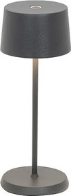 Lampa stołowa LED Saffron OLIVIA PRO MICRO, ciemnoszara, akumulatorowa i ściemnialna