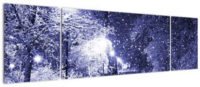 Obraz - Magiczna zimowa noc (170x50 cm)