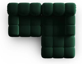 Zielony aksamitny narożnik (prawostronny) Bellis – Micadoni Home