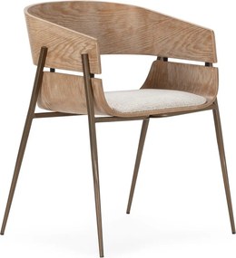 Tapicerowane fotele jadalniane zestaw z podłokietnikami 2 szt. w naturalnym kolorze Naia – MOME