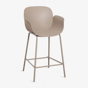 Wysoki Stołek Z Polipropylenu I Stali Lynette Moka Brown & ↑65 Cm - Sklum