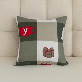 Poszewka na poduszkę z mikrofibry CHRISTMAS SOCKS 45x45 cm, zielony