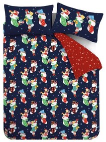 Czerwono-niebieska pościel dziecięca dwuosobowa 200x200 cm Christmas Elves – Catherine Lansfield
