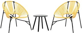 Zestaw czarno-żółtych krzeseł ogrodowych K1-H87