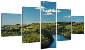 Obraz - Jezioro w lesie (125x70 cm)
