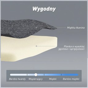 HOMCOM Fotel rozkładany do spania z funkcją łóżka leżanka regulowane oparcie szary drewniane nogi poduszka | Aosom PL