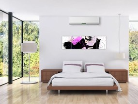 Obraz - Kobieta z czarnym kotem (170x50 cm)