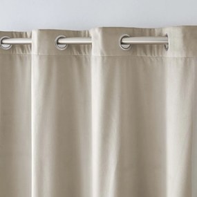 Beżowa aksamitna zasłona termiczna 140x260 cm Polarchic – douceur d'intérieur