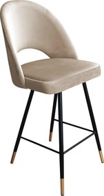 Hoker POLO krzesło barowe tkanina Welur podstawa metalowa hoker do kuchni : Kolor nogi - Czano-złota stożek, Kolor tkaniny - VELVET - MG09, Typ siedziska - Siedzisko stałe