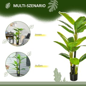 HOMCOM sztuczne rośliny w doniczkach 150 cm banan sztuczne drzewo sztuczna roślina doniczkowa