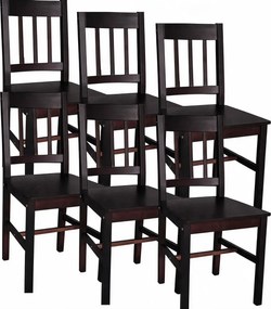 Komplet 6 Krzeseł Drewnianych Wenge L6-M61