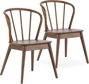 Zestaw 2 krzeseł Brisa z drewna w kolorze orzecha włoskiego.