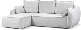 Nowoczesny narożnik lewostronny SELLMA w tkaninie RAVEN 6 jasnoszarej