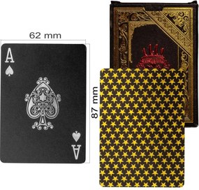 Karty pokerowe plastikowe - czarne / złote