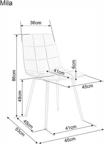 Beżowe aksamitne krzesło do jadalni MILA D
