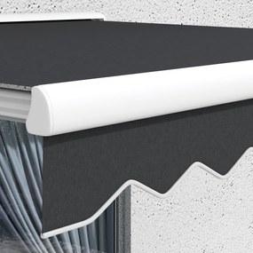Outsunny Markiza Elektryczna Aluminiowa 250 x 200 cm – Pilot Zdalnego Sterowania, Półkaseton, Szary | Aosom PL