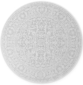 Dywan zewnętrzny dwustronny Duet szaro-kremowy 160 cm x 160 cm  koło