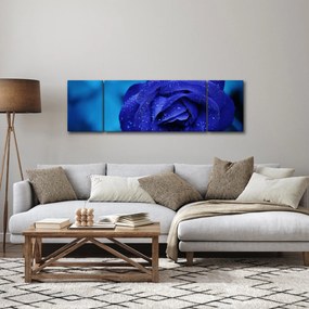 Obraz niebieskiej róży (170x50 cm)