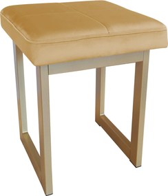 Taboret SOLID tkanina Welur stelaż metalowy STOŁEK LOFT : Kolor Stelaża - Złoty, Kolor tkaniny - VELVET - MG15, Typ tkaniny - Velvet, Wysokość - 45 cm
