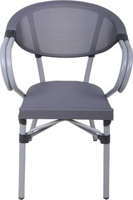 Szare metalowe krzesło ogrodowe Toskana – Garden Pleasure