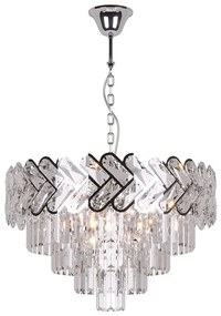 Srebrny klasyczny żyrandol z kryształkami - S881 L7-S16