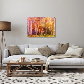 Obraz na szkle kolorowego lasu (70x50 cm)